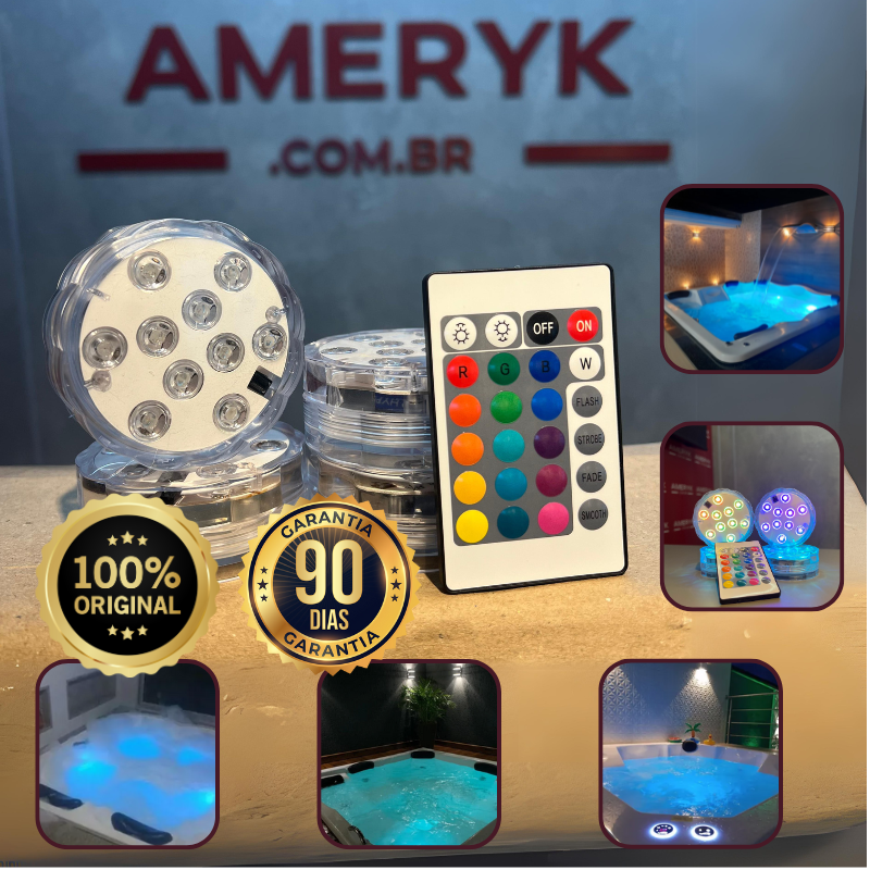 Kit Luminárias de Hidro RGB - Sem Fio Com Controle Remoto - AMERYK